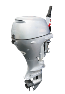 An outboard motor is shown in this image.